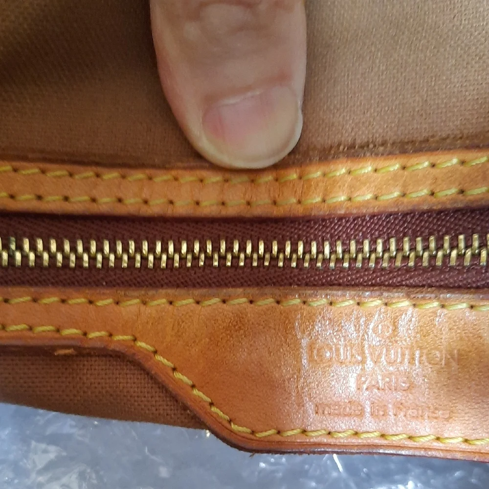 Louis Vuitton Brown Monogram Canvas Shoulder Tote with Leather Trim - Picture 2 of 16